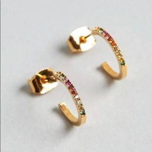 Tai rainbow Huggins hoop earrings